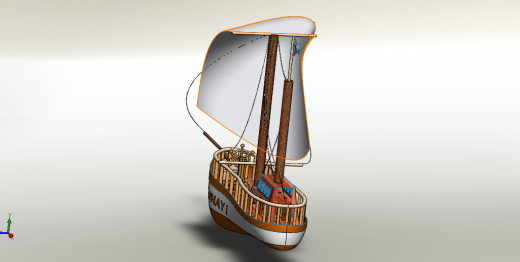 卡通版帆船3D模型图纸 Solidworks设计缩略图